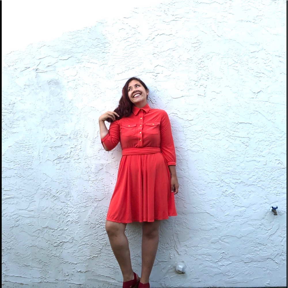 NY Collection Button-Down Dress, Small - Picture 4 of 12